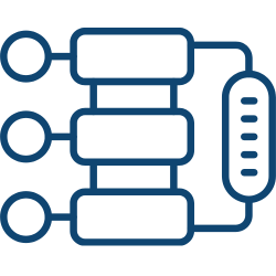 organizational-development A computer icon with four wires, representing connectivity and technology